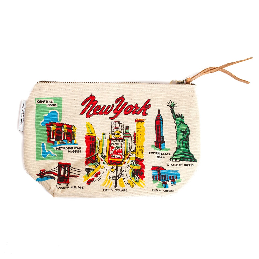 Cavallini, Cotton, Zipper Pouch, NYC